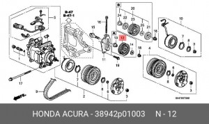 Паразитный / ведущий ролик, поликлиновой ремень 38942P01003 HONDA