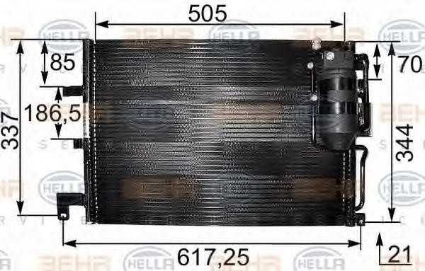 Конденсатор, кондиционер 8FC351036071 HELLA