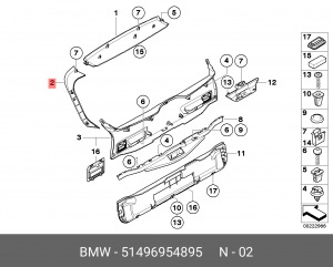 Облицовка багажной двери 51 49 6 954 895 BMW