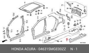 Панель порога 04631SMGE00ZZ HONDA