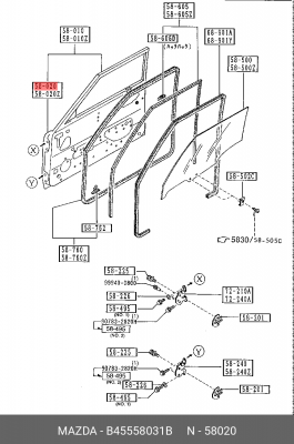Панель двери наружная B45558031B MAZDA