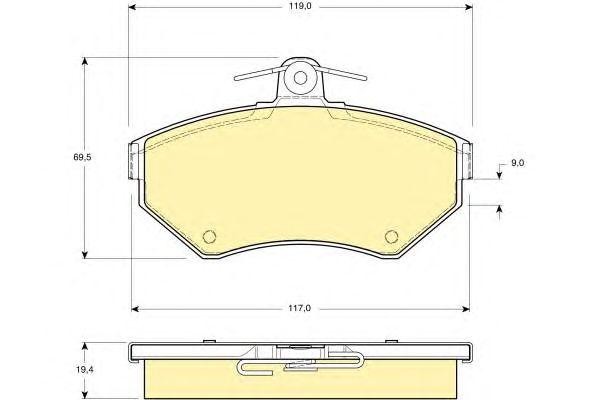 Комплект тормозных колодок, диско 6112661 GIRLING