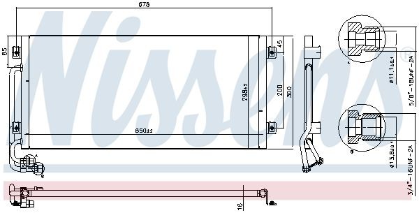 Конденсатор, кондиционер 94341 NISSENS