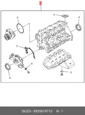 Комплект прокладок, блок-картер двигателя 8-92061-971-0 ISUZU
