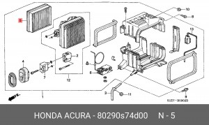 Фильтр, воздух во внутренном пространстве 80290S74D00 HONDA