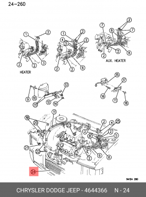 Конденсатор, кондиционер 464 4366 CHRYSLER