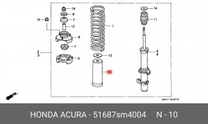 Пыльник амортизатора подвески 51687-SM4-004 HONDA