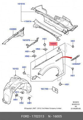Крыло переднее 1702313 FORD