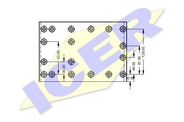 Комплект тормозных башмаков, барабанные тормоза 21954300 ICER
