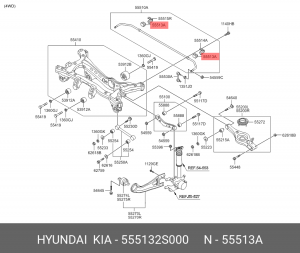 Втулка стабилизатора 555132S000 HYUNDAI KIA