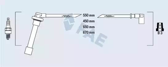 Ккомплект проводов зажигания 85821 FAE