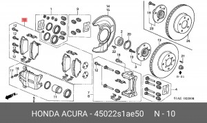 Комплект тормозных колодок, диско 45022S1AE50 HONDA