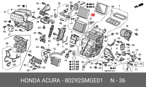 Фильтр, воздух во внутренном пространстве 80292-SMG-E01 HONDA