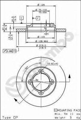 Тормозной диск 08.5741.20 BREMBO