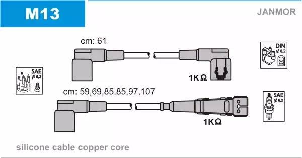 Ккомплект проводов зажигания M13 JANMOR