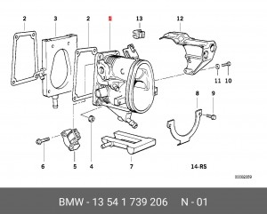 Патрубок дроссельной заслонки 13 54 1 739 206 BMW