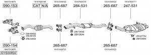 Средний глушитель выхлопных газов 285841 BOSAL