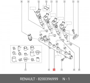 Распределительный трубопровод, топливо 8200396999 RENAULT
