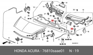 Форсунка стеклоомывателя 76810SAAE01 HONDA