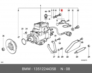 Клапан, система впрыска 13 51 2 244 358 BMW