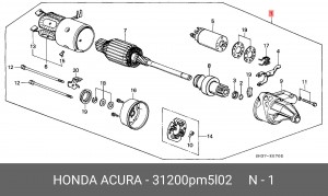 Стартер 31200PM5L02 HONDA