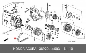 Поликлиновой ремень 38920-PEC-003 HONDA
