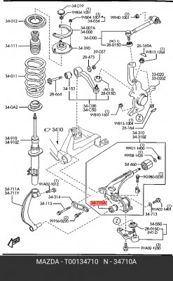 Сайлентблок T001-34-710 MAZDA