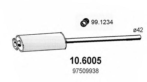 Средний глушитель выхлопных газов 106005 ASSO