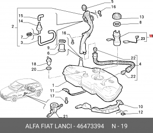 Насос электрический топливной системы в сборе 46473394 ALFA FIAT LANCIA
