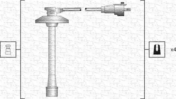 Ккомплект проводов зажигания 941318111186 MAGNETI MARELLI