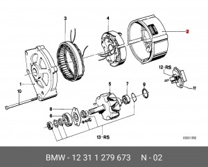 Подшипник контактного кольца, генератор 12 31 1 279 673 BMW