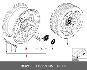 Диск колеса 36 11 2 229 135 BMW