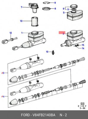 Главный тормозной цилиндр V84FB-2140-BA FORD