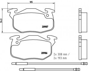 Комплект тормозных колодок, диско P61044 BREMBO