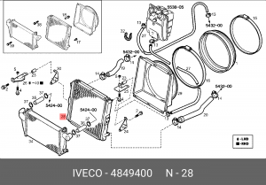 Радиатор, охлаждение двигател 4849400 IVECO