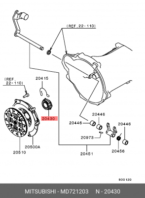 Подшипник выжимной сцепления MD721203 MITSUBISHI