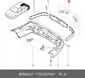 Кронштейн крепления бампера 7701207437 RENAULT