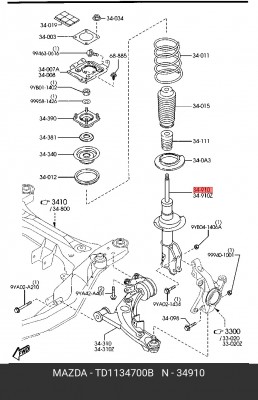 Амортизатор подвески TD1134700B MAZDA