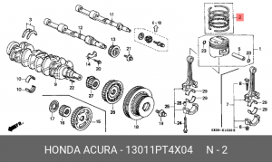 Кольца поршневые (комплект) 13011PT4X04 HONDA