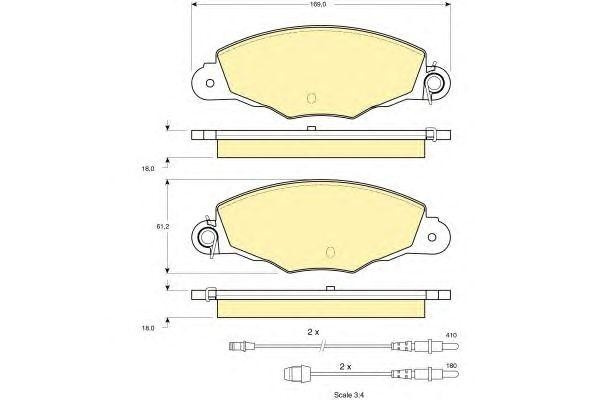 Комплект тормозных колодок, диско 6113364 GIRLING