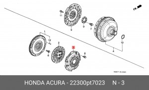 Нажимной диск сцепления 22300PT7023 HONDA