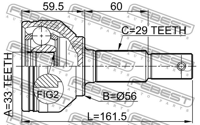 ШРУС 0210-J1016 FEBEST