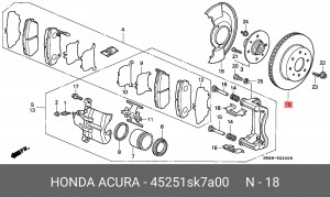 Тормозной диск 45251-SK7-A00 HONDA