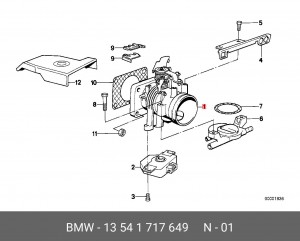 Патрубок дроссельной заслонки 13 54 1 717 649 BMW