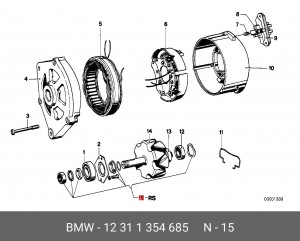 Ремкомплект, генератор 12 31 1 354 685 BMW