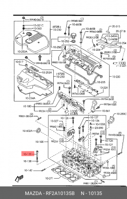 Болт головки цилидра RF2A10135B MAZDA