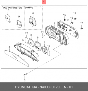 Комбинация приборов 94003FD170 HYUNDAI KIA