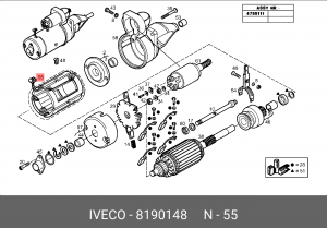 Обмотка возбуждения, стартер 8190148 IVECO
