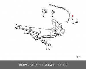 Датчик, частота вращения колеса 34 52 1 154 043 BMW