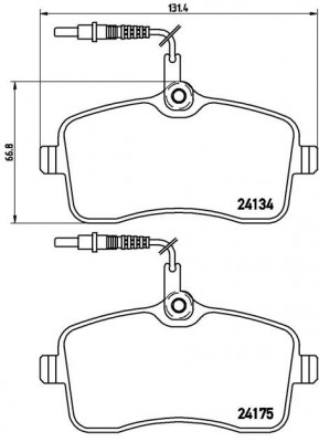 Комплект тормозных колодок, диско P 61 077 BREMBO